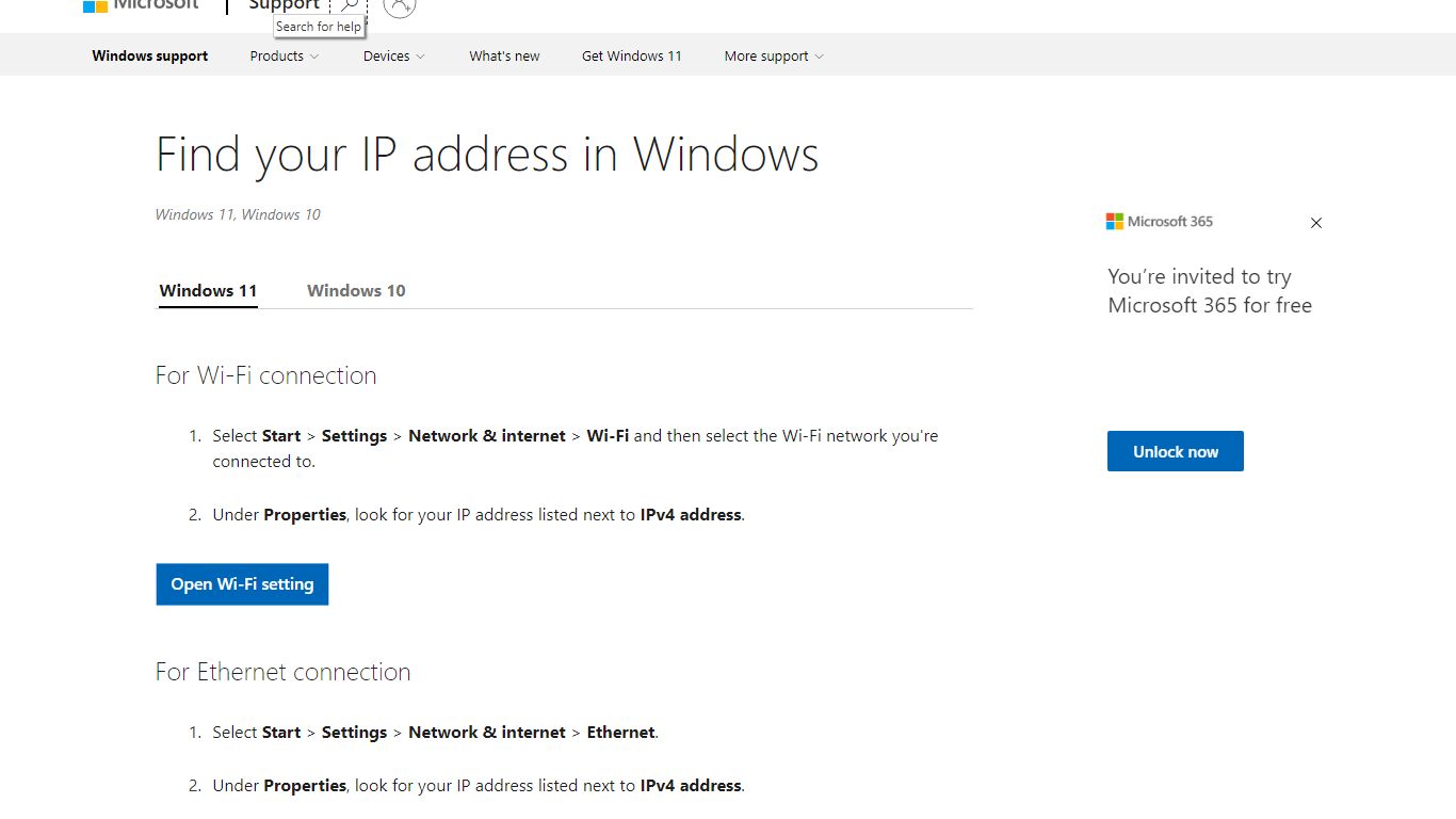 Find your IP address in Windows - support.microsoft.com